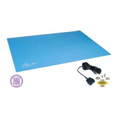 Desco Industries Inc Desco Statfree UC2 66327 Dissipative Dual Layer Rubber Mat Clean Pack 24"D x 36"W - Sky Blue 66327